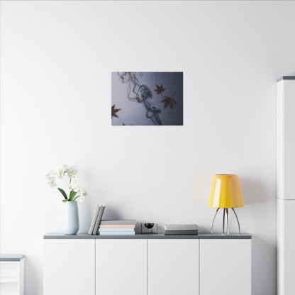 Dark Japandi Incense Smoke in Dawn | Moody Minimal Canvas Art