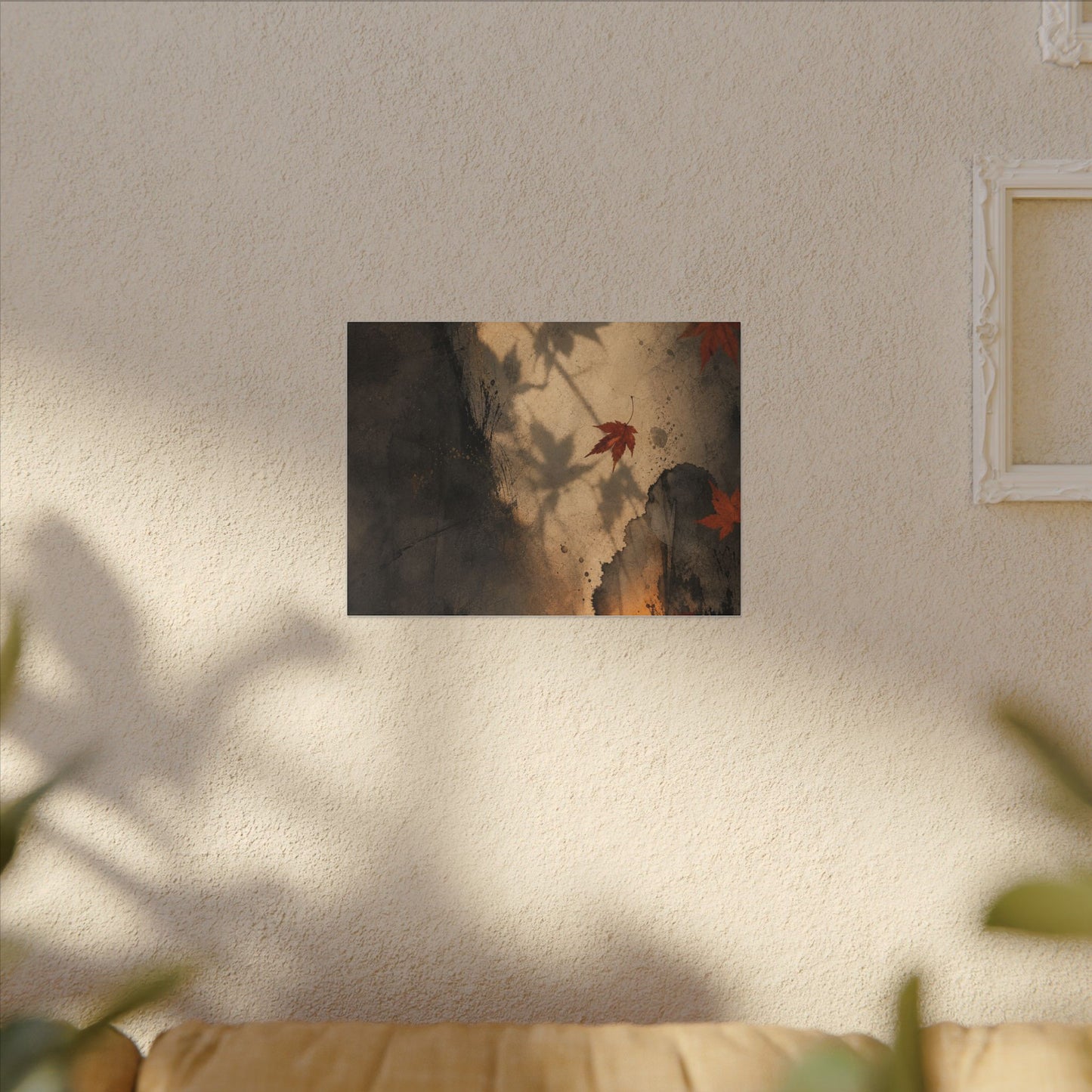 Shadow Play Texture Canvas Art | Neutral Japandi Art