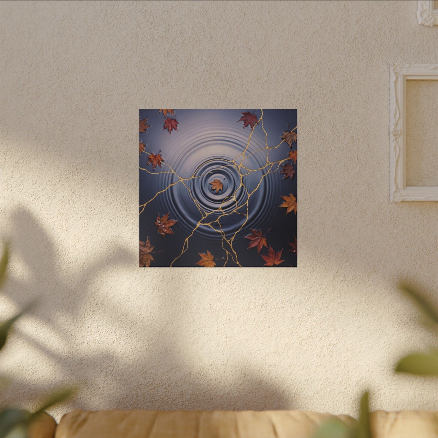 Kintsugi Water Ripple in Dawn | Gold Vein Canvas Art