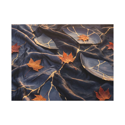 Golden Hour Silk Drape Canvas Art - Kintsugi Shibui