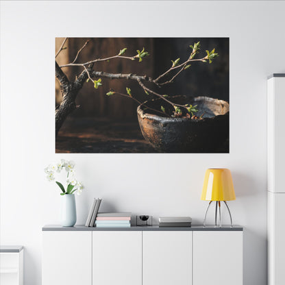 Spring Ceramic Bowl Moody Minimal Canvas Art | Atmospheric Decor