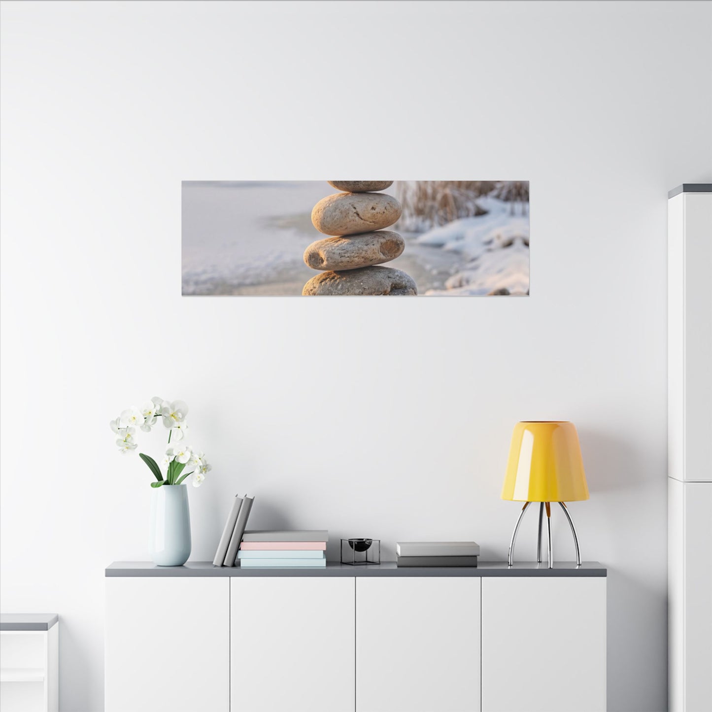 Ma River Stones Canvas Art - Japandi Japanese Pattern