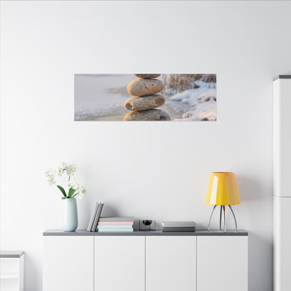 Ma River Stones Canvas Art - Japandi Japanese Pattern