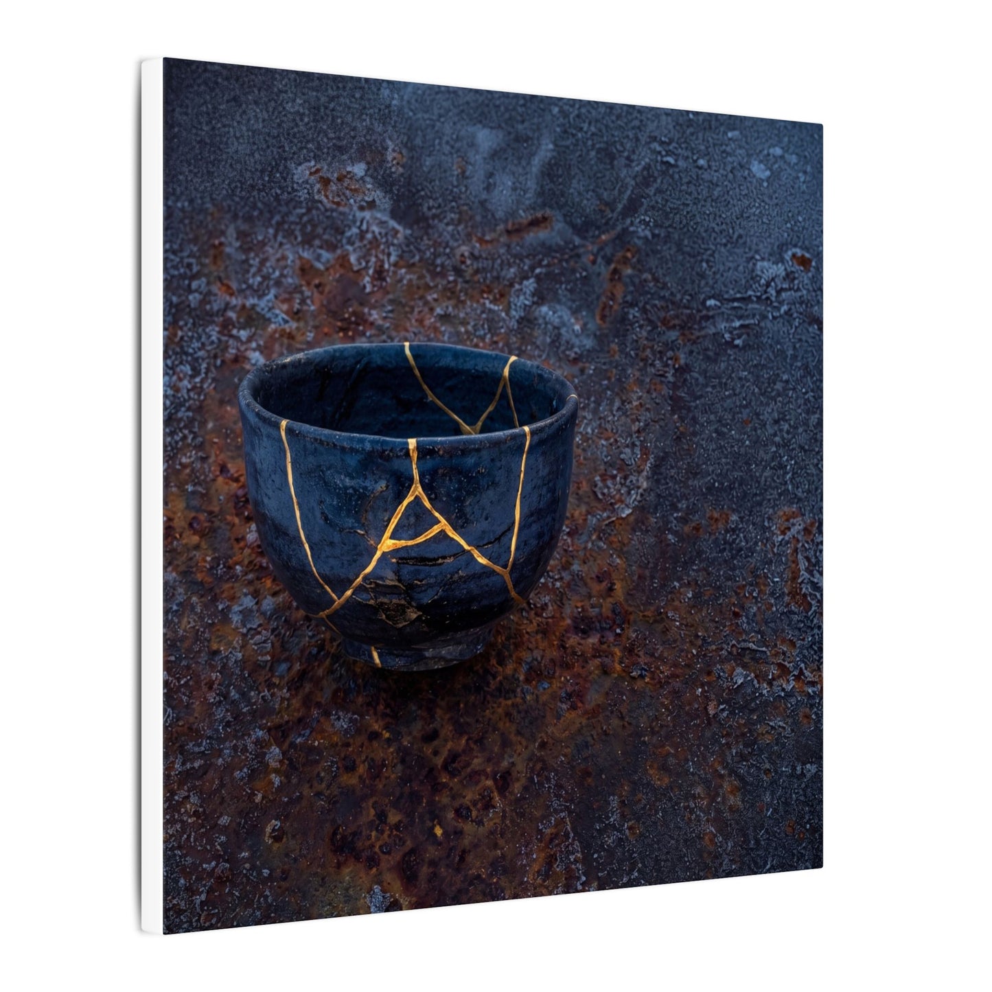Rust Patina Winter Canvas Art | Kintsugi Healing Design