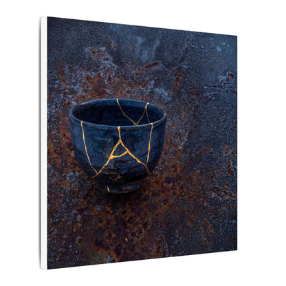 Rust Patina Winter Canvas Art | Kintsugi Healing Design