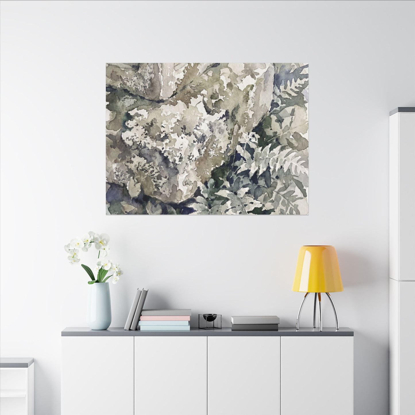 Stone Lantern Watercolor Canvas Art | Elegant Japandi Art