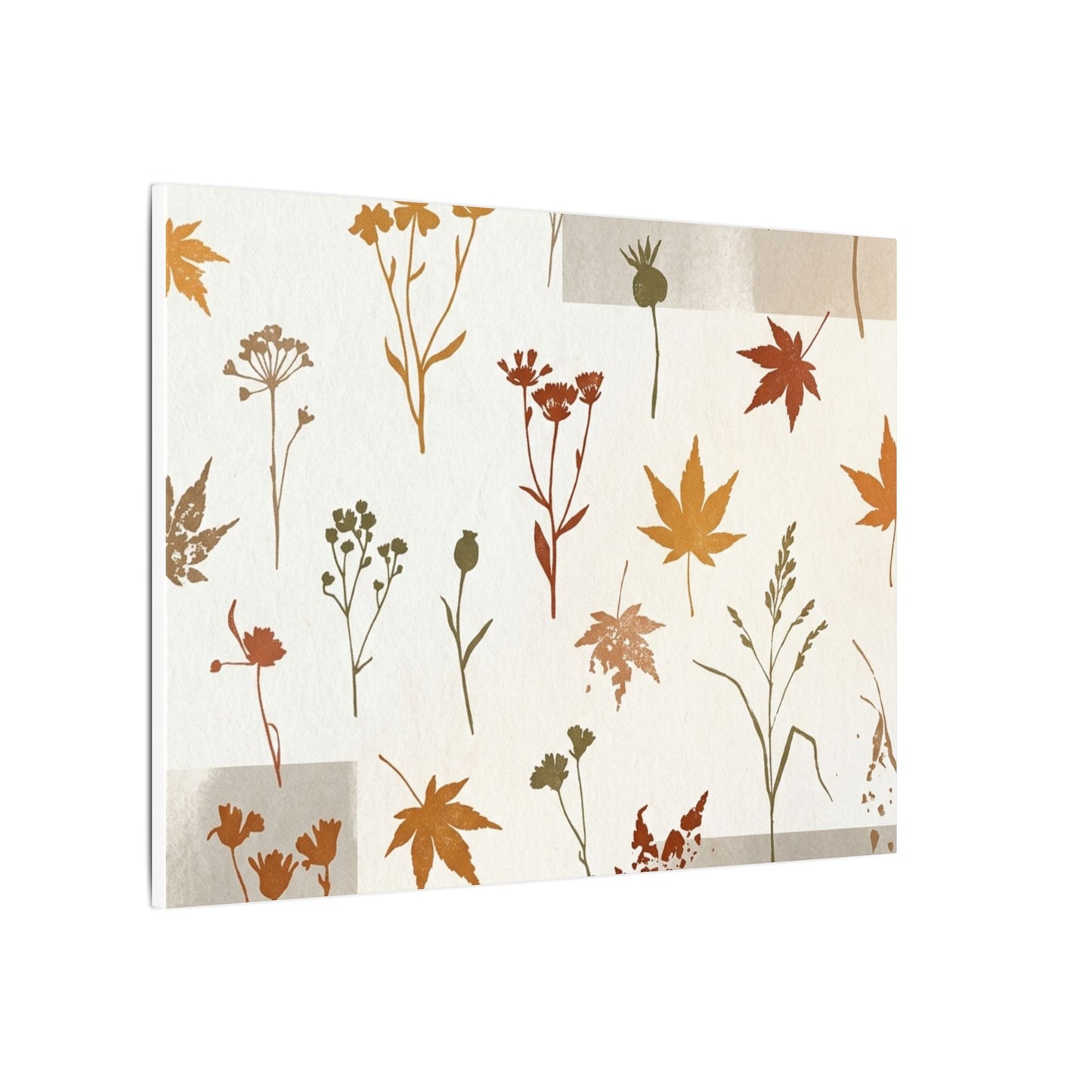 Autumn Dried Flowers Japanese Pattern Canvas Art | Elegant Decor