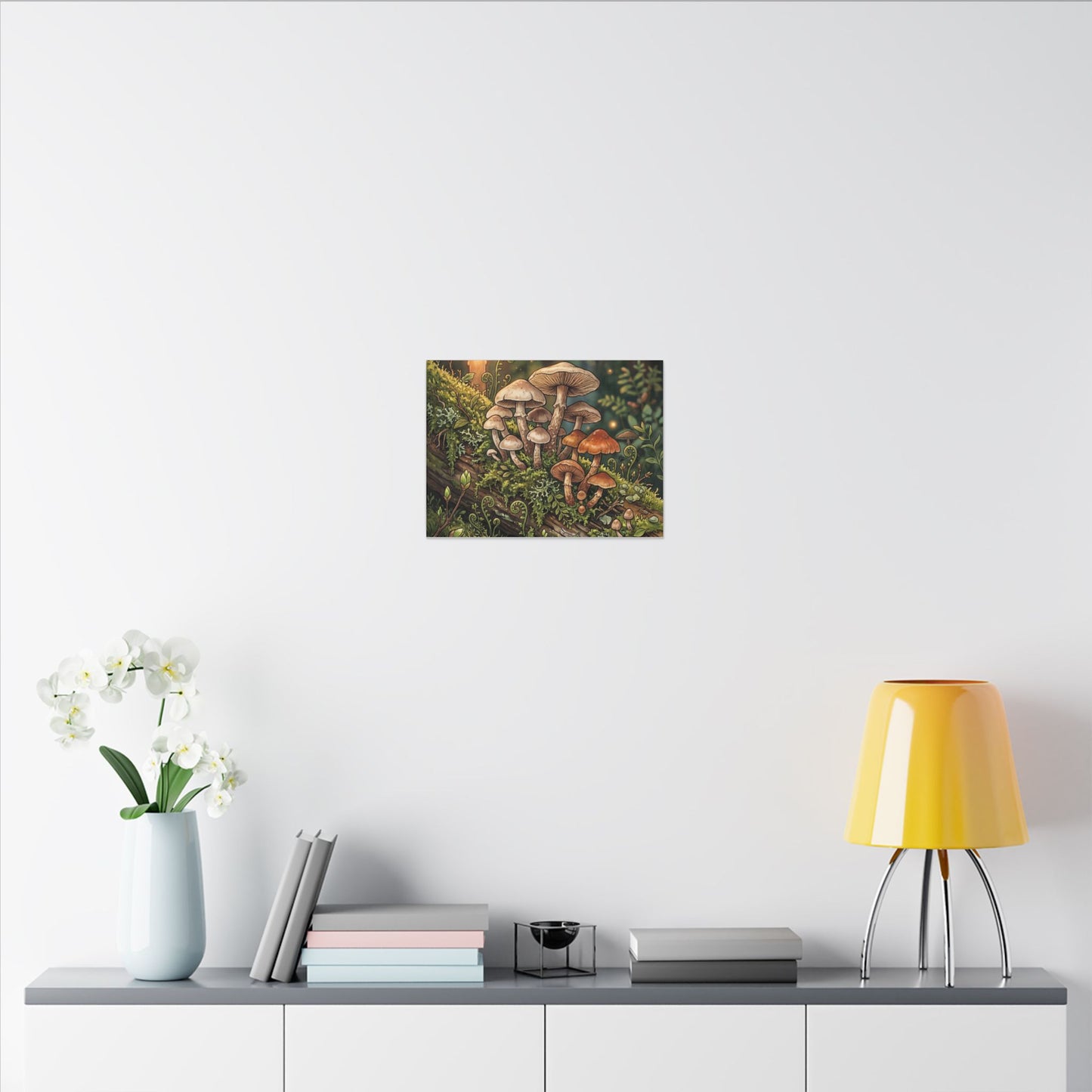 Spring Wild Mushrooms Herbarium Canvas Art | Rustic Decor