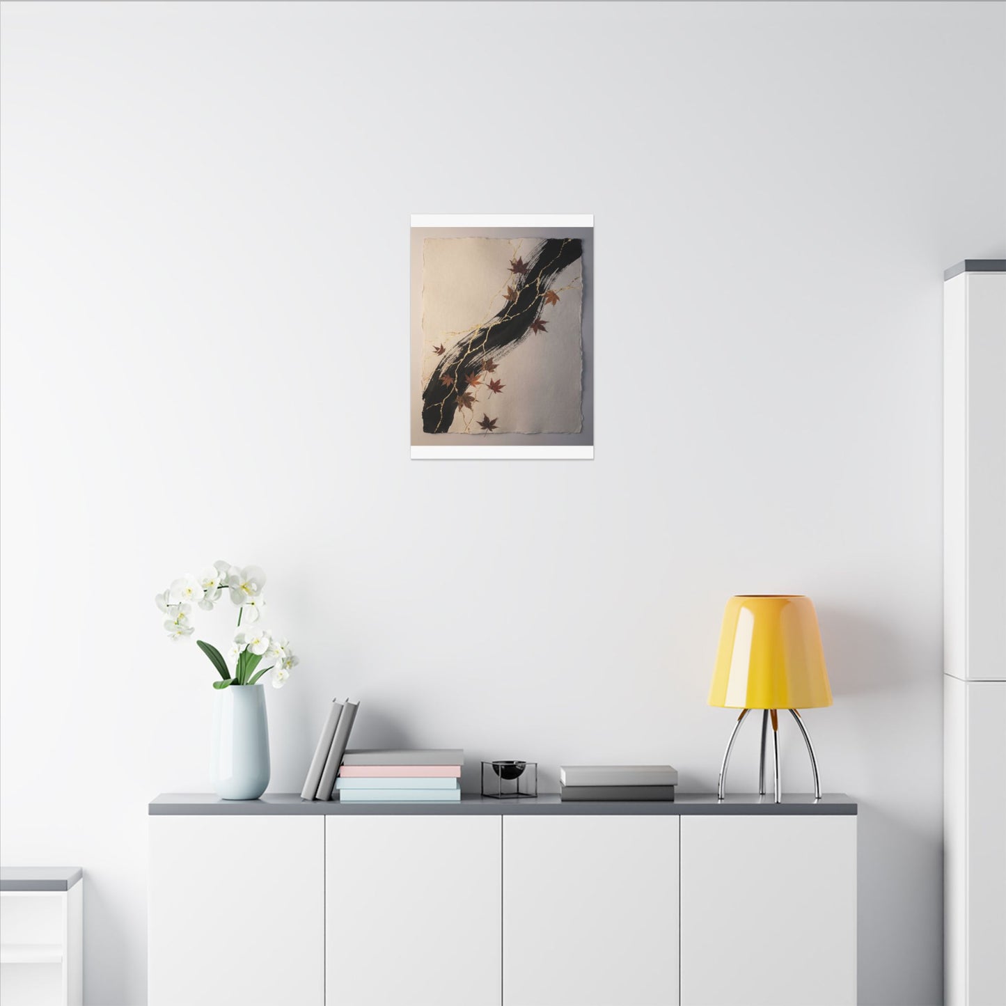 Dawn Ink Brushstroke Canvas Art - Kintsugi Ma