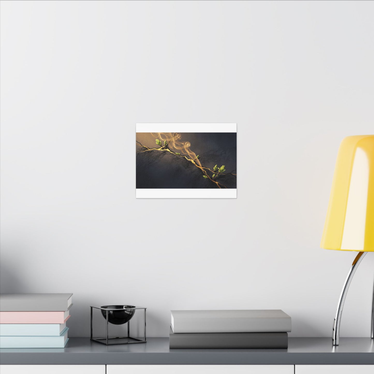 Spring Incense Smoke Gold Vein Canvas Art | Healing Decor