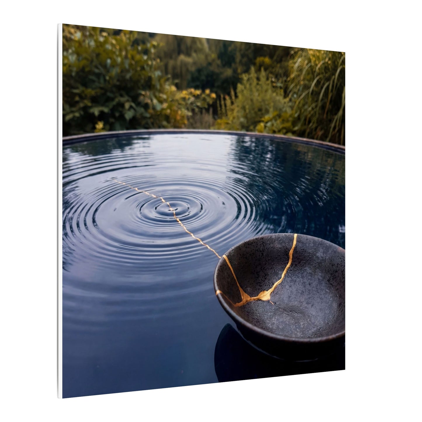 Kintsugi Water Ripple in Overcast | Broken Beauty Canvas Art