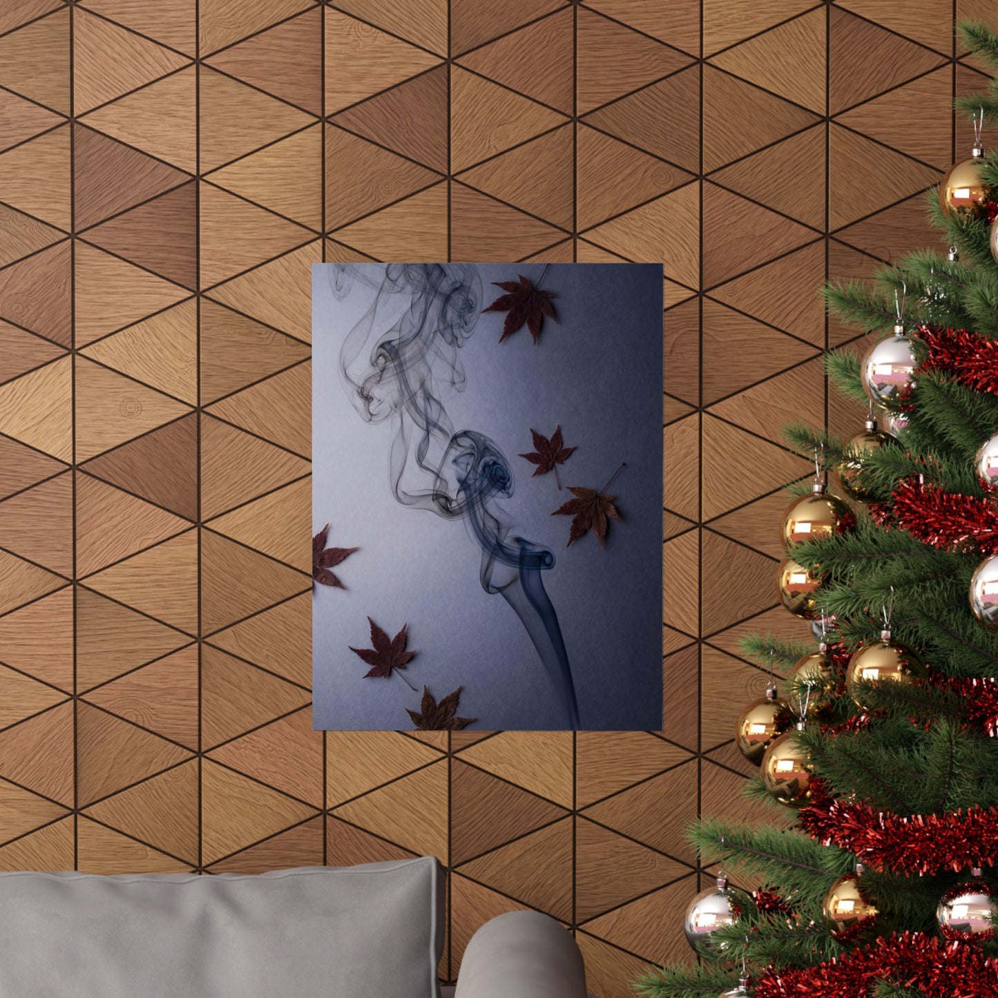 Incense Smoke Wall Art Print | Autumn Dark Japandi Moody Minimal Art