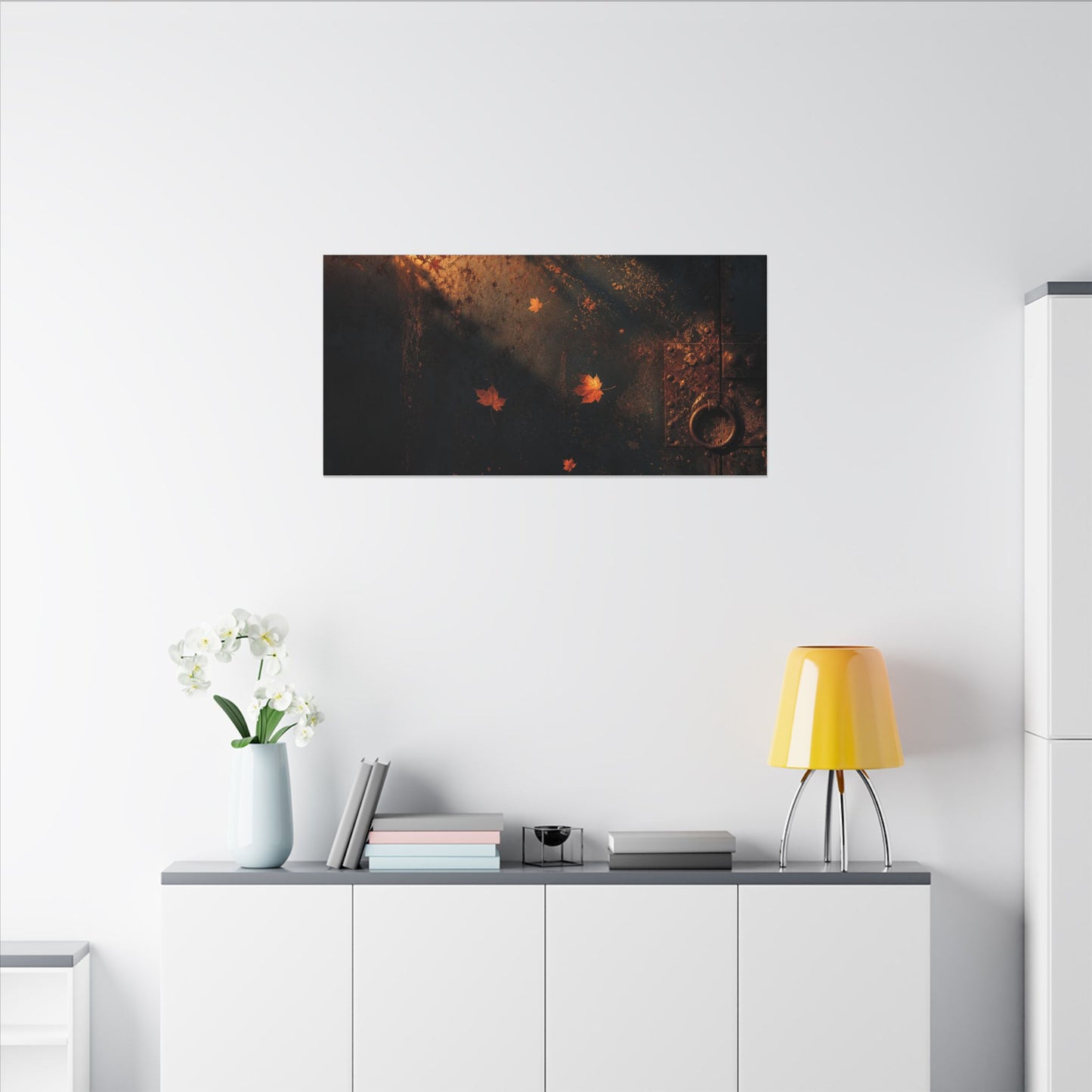 Dark Japandi Rust Patina in Golden Hour | Shadow Zen Canvas Art