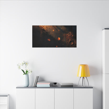 Dark Japandi Rust Patina in Golden Hour | Shadow Zen Canvas Art