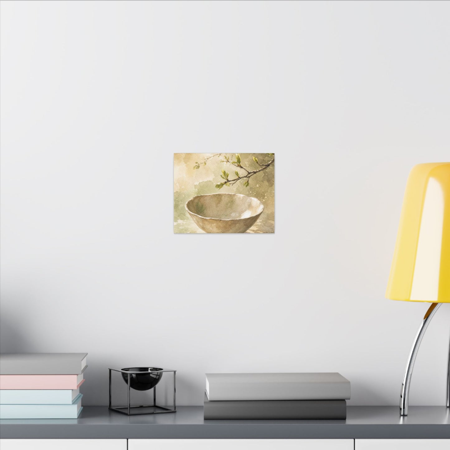 Warm Ceramic Bowl Canvas Art - Watercolor Japandi