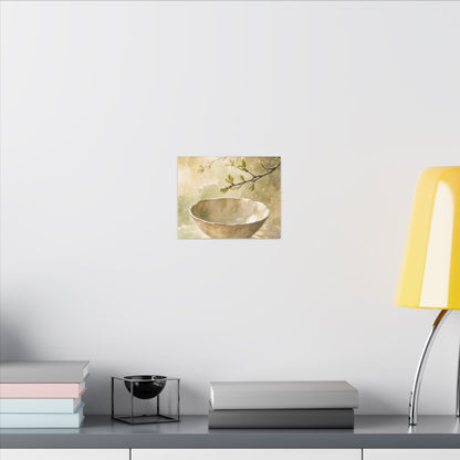 Warm Ceramic Bowl Canvas Art - Watercolor Japandi