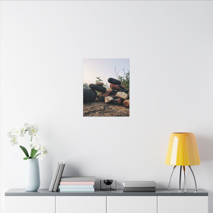 River Stones Canvas Art | Spring Kintsugi Broken Beauty Art