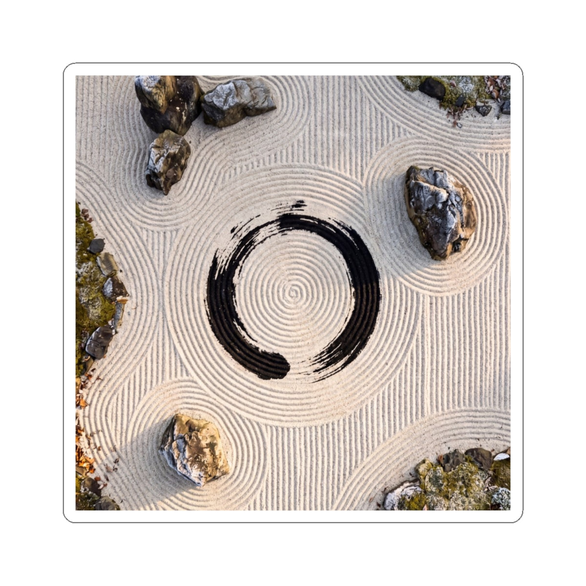 Rock Garden Enso Sticker | Calm Zen Art