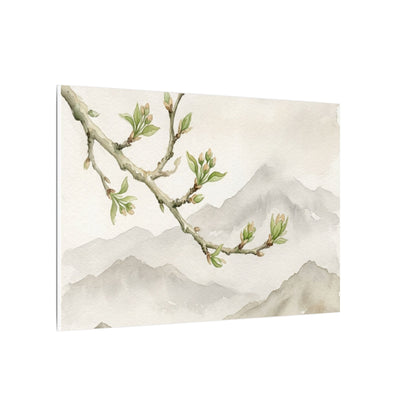 Spring Mountain Mist Watercolor Canvas Art | Cozy Decor