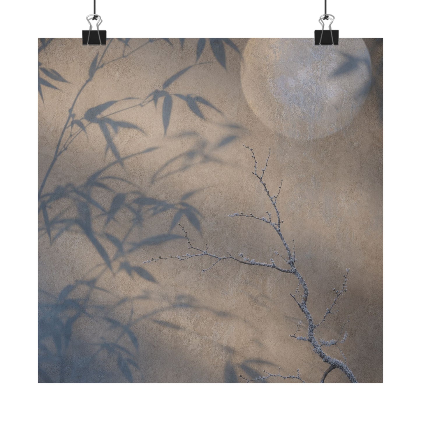 Seijaku Shadow Play Wall Art Print - Japandi Japanese Pattern