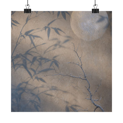Seijaku Shadow Play Wall Art Print - Japandi Japanese Pattern