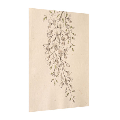 Japandi Wisteria in Golden Hour | Minimal Line Canvas Art