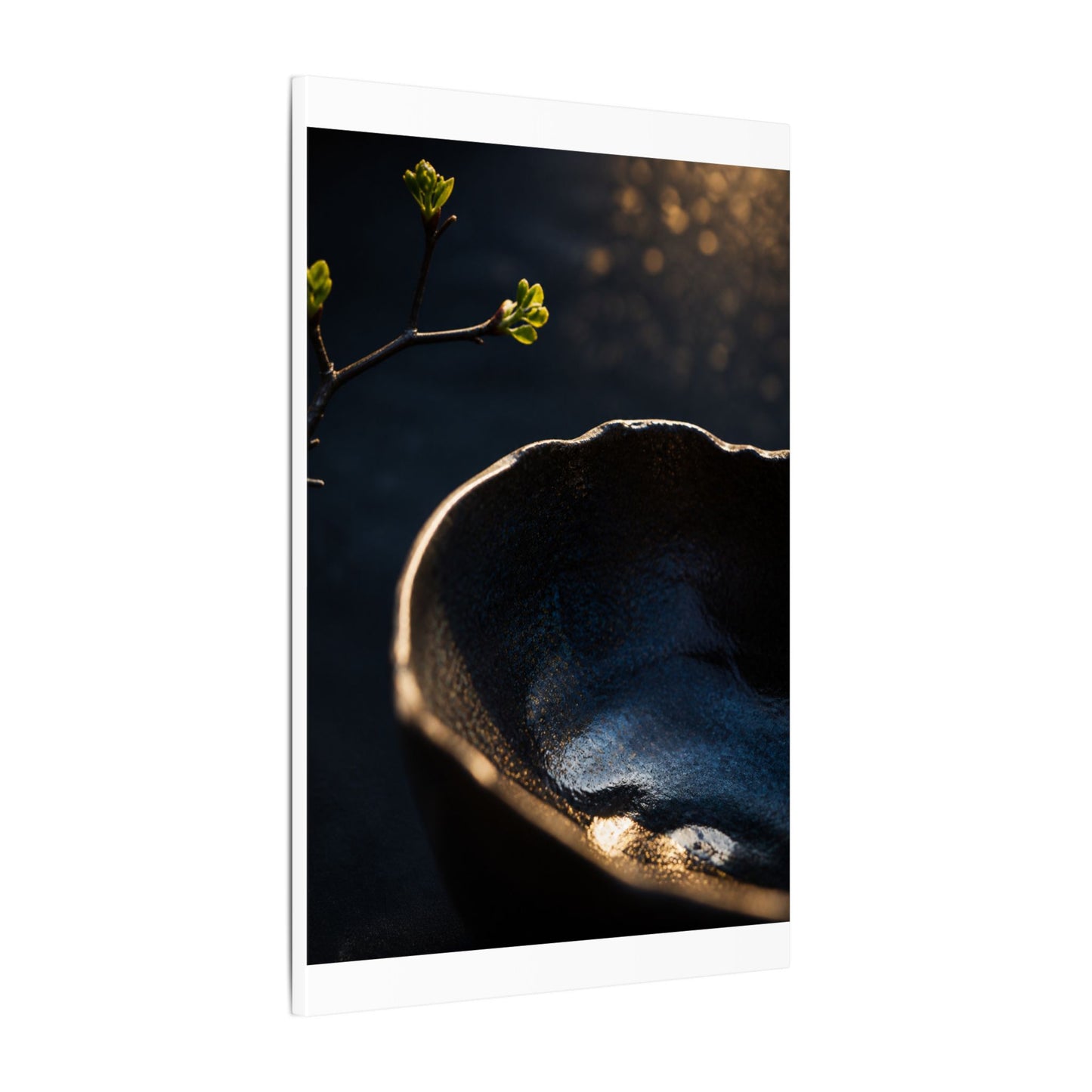 Ma Ceramic Bowl Canvas Art - Dark Japandi Shadow Zen