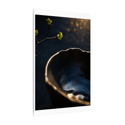 Ma Ceramic Bowl Canvas Art - Dark Japandi Shadow Zen