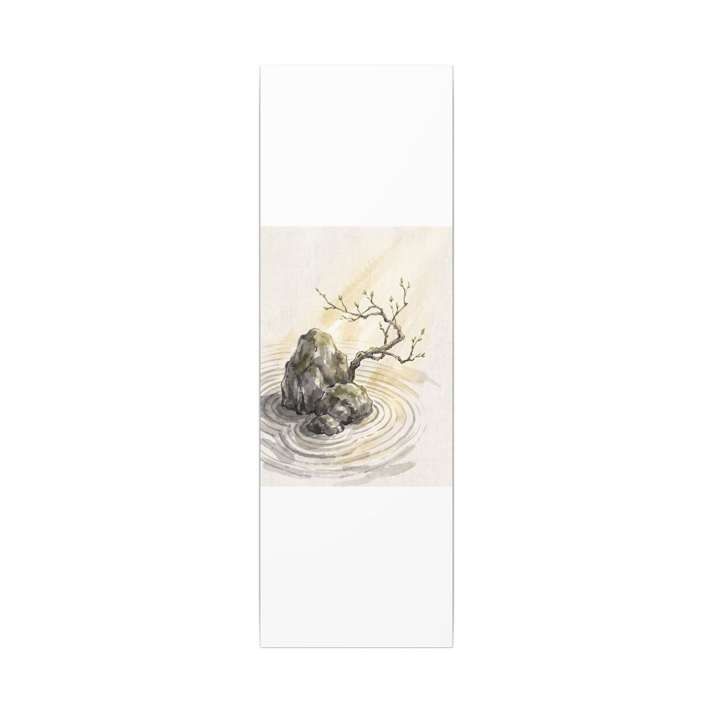 Serene Rock Garden Canvas Art - Sumi E Zen