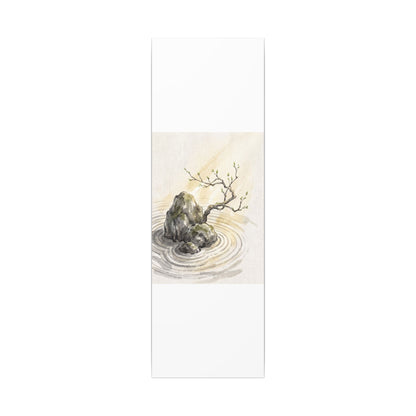 Serene Rock Garden Canvas Art - Sumi E Zen