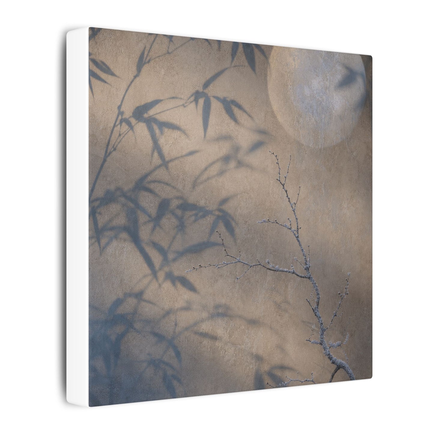 Shadow Play Canvas Art | Winter Japandi Japanese Pattern Art