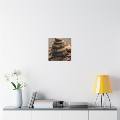 River Stones Canvas Art | Autumn Japandi Texture Art