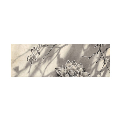 Winter Lotus Flower Sumi E Canvas Art | Contemplative Decor
