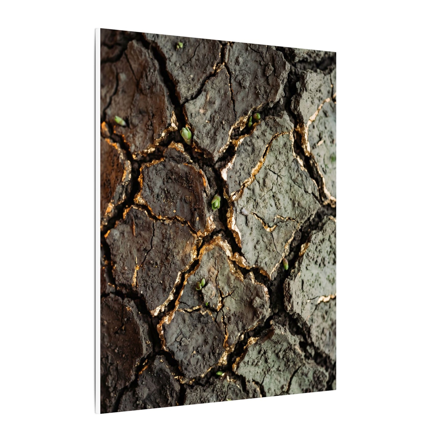 Earthy Cracked Earth Canvas Art - Japanese Pattern Japandi