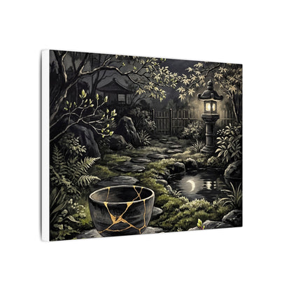 Kintsugi Moonlit Garden in Dappled | Gold Repair Canvas Art