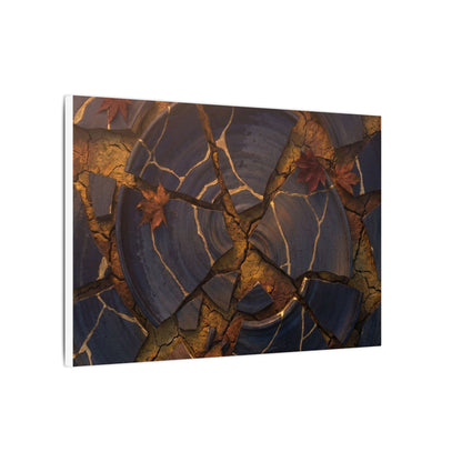 Autumn Cracked Earth Gold Repair Canvas Art | Philosophical Decor