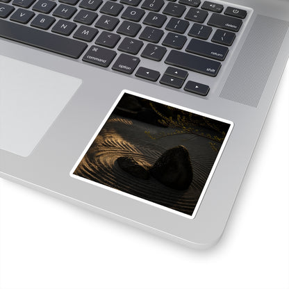 Rock Garden Shadow Zen Sticker | Sophisticated Dark Japandi Art