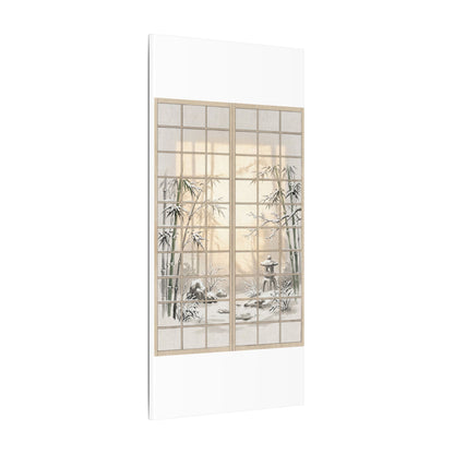 Winter Shoji Screen Sumi E Canvas Art | Tranquil Decor