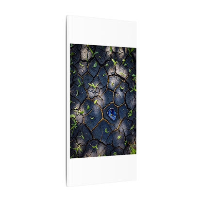 Cracked Earth Canvas Art | Spring Dark Japandi Moody Minimal Art
