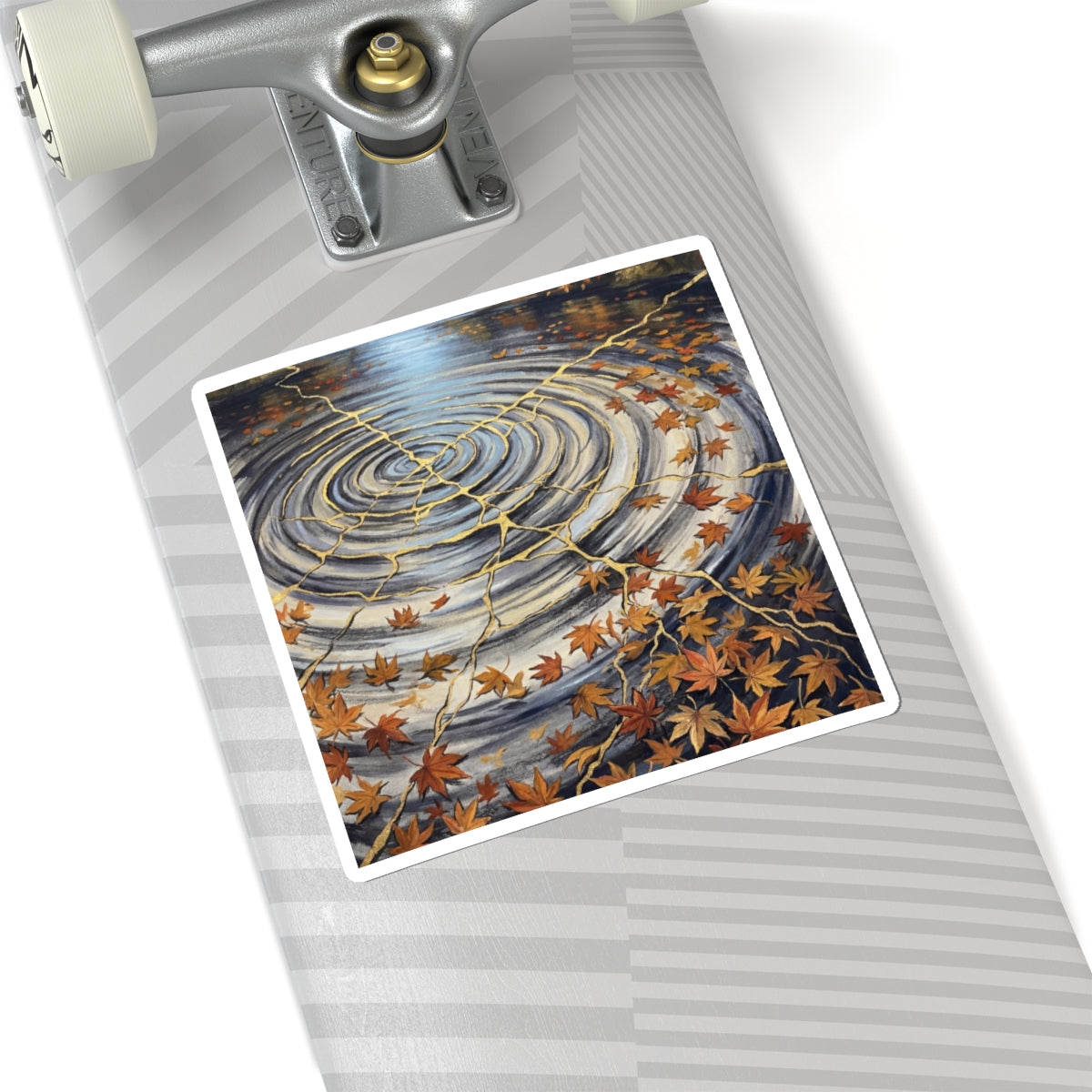 Water Ripple Gold Repair Sticker | Healing Kintsugi Art Art Print