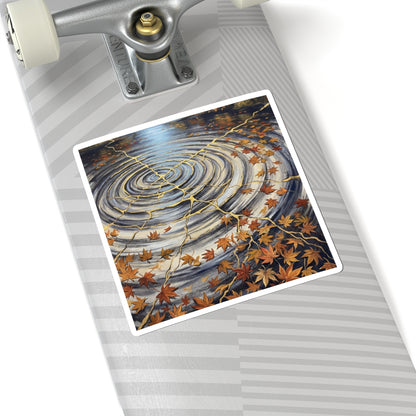 Water Ripple Gold Repair Sticker | Healing Kintsugi Art Art Print