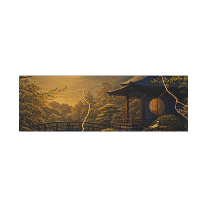 Spring Moonlit Garden Gold Vein Canvas Art | Resilient Decor