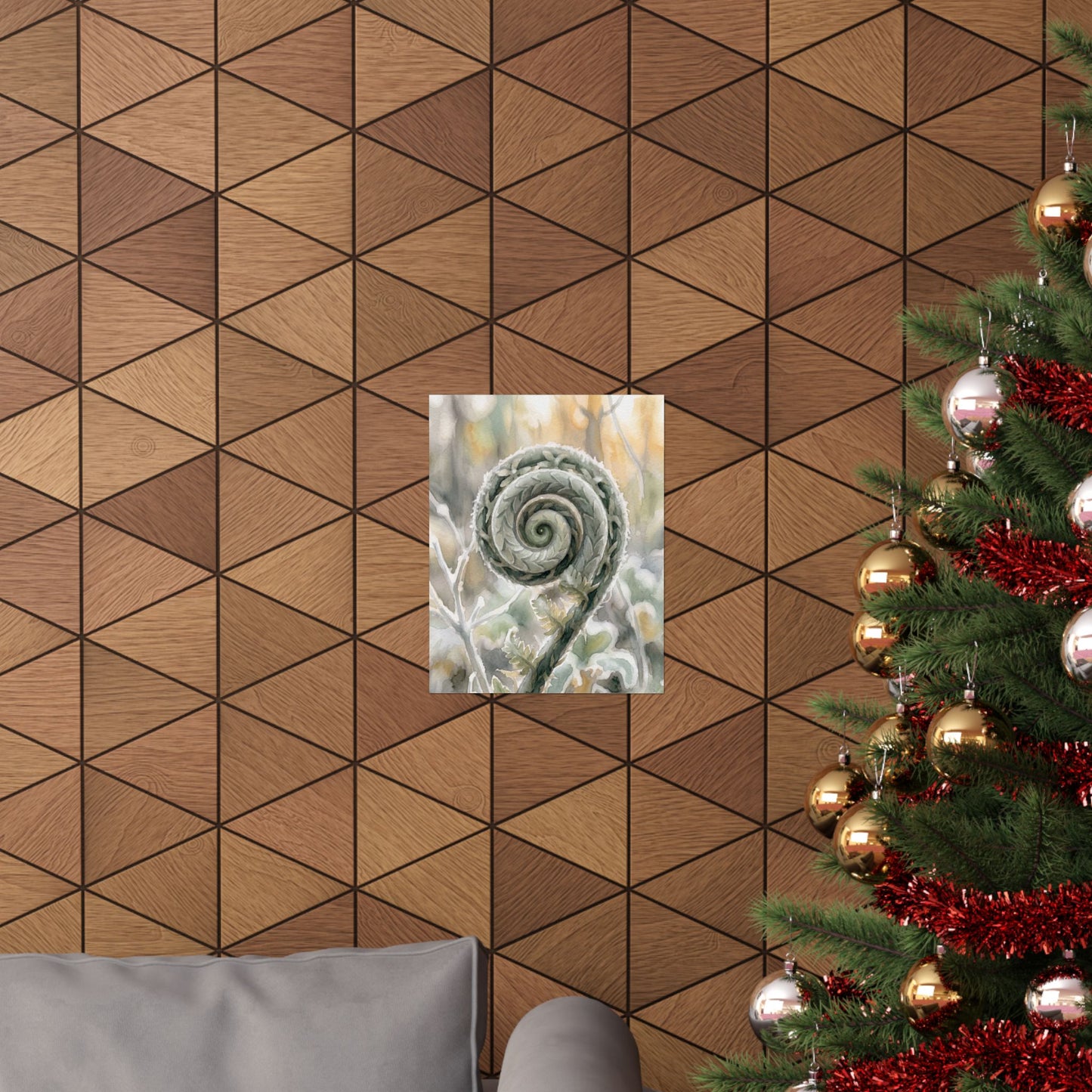 Fern Unfurling Wall Art Print | Winter Japandi Watercolor Art