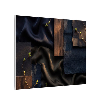 Silk Drape Spring Canvas Art | Dark Japandi Moody Design