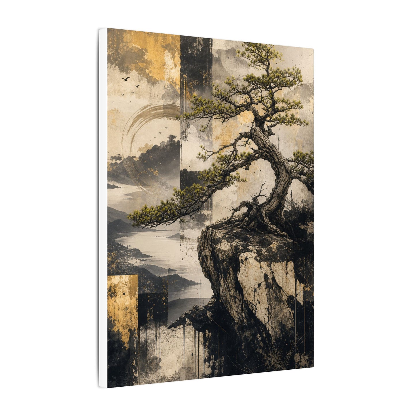 Golden Hour Pine Tree Canvas Art - Japandi Datsuzoku