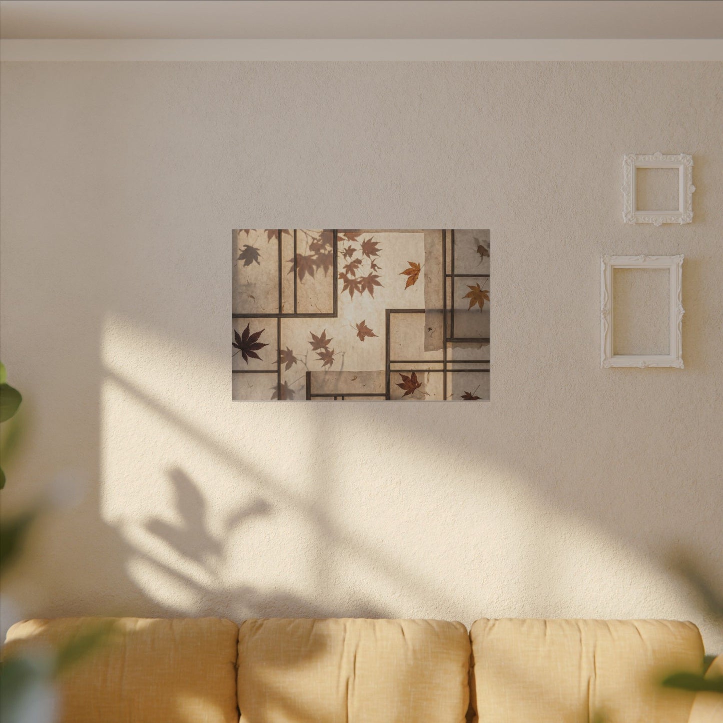 Shoji Screen Japanese Pattern Canvas Art | Neutral Japandi Art