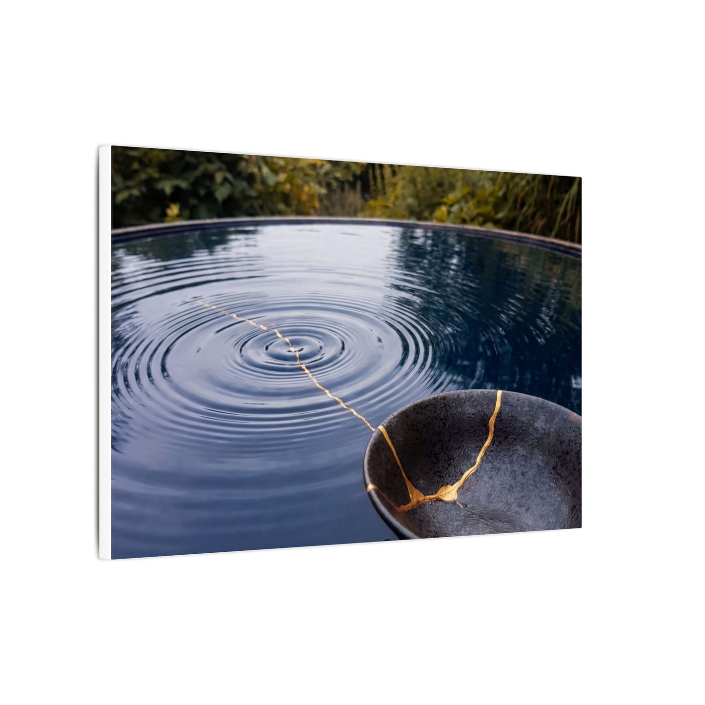 Kintsugi Water Ripple in Overcast | Broken Beauty Canvas Art