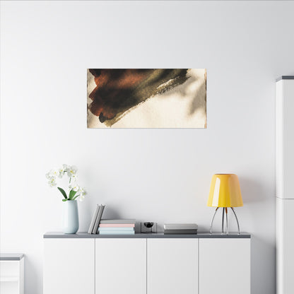 Ink Brushstroke Canvas Art | Summer Dark Japandi Moody Minimal Art