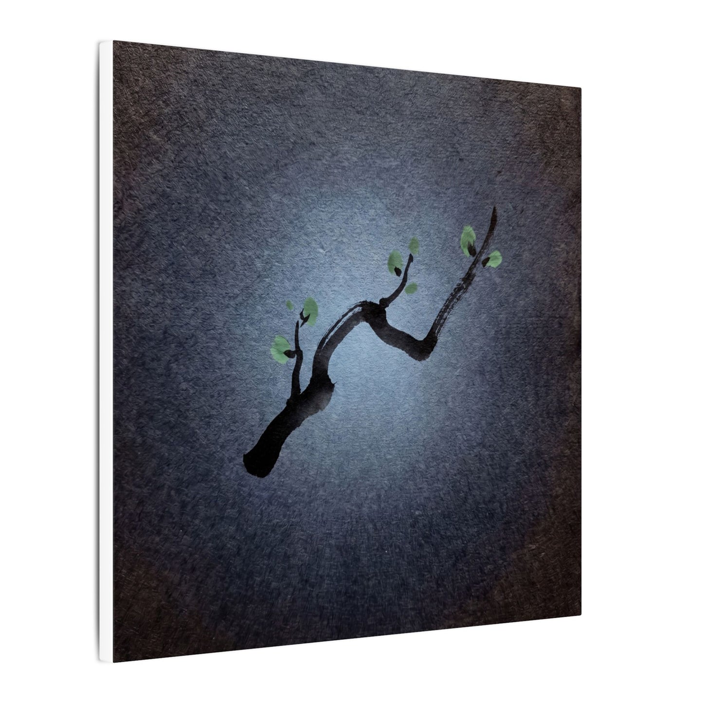 Ink Brushstroke Canvas Art | Spring Dark Japandi Moody Minimal Art