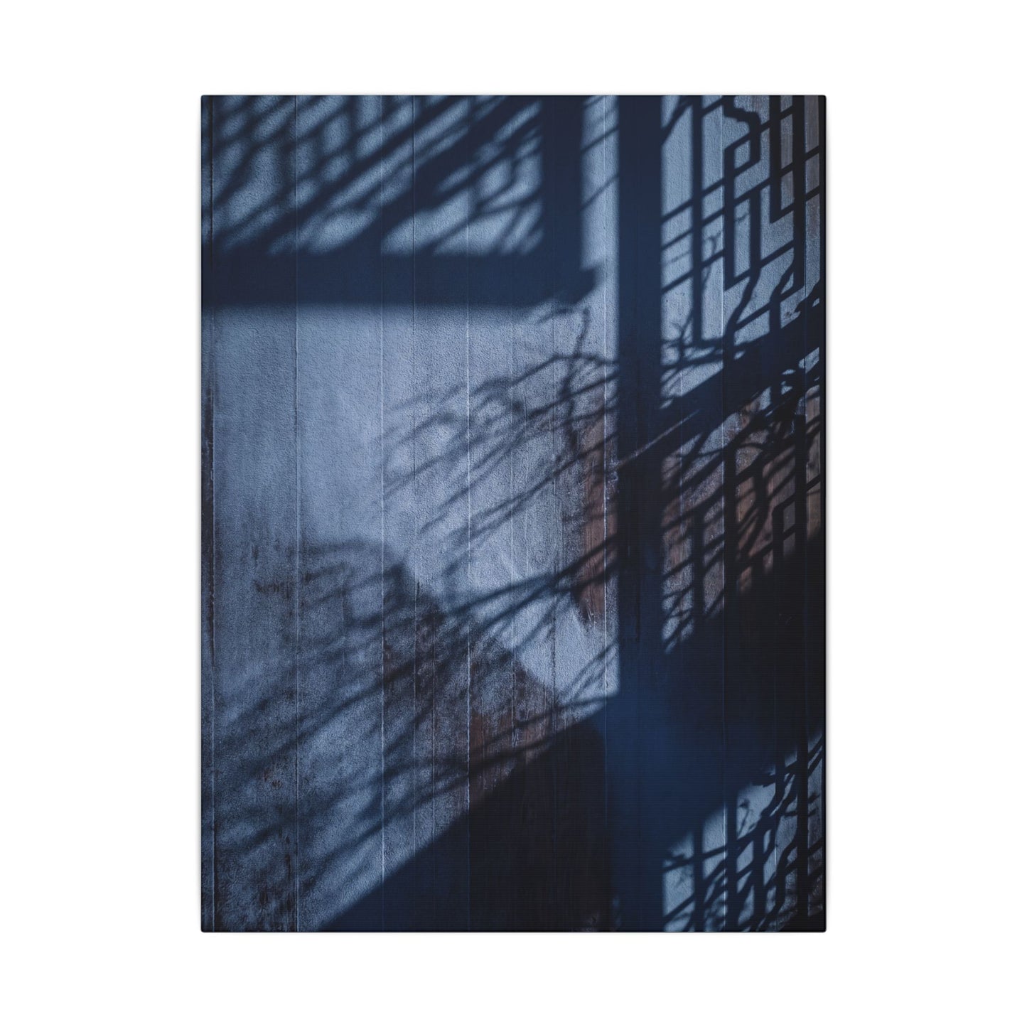 Shadow Play Moody Minimal Canvas Art | Moody Dark Japandi Art